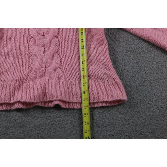 Lauren Ralph Lauren Womens Sweater Large Pink Lambswool Mohair Blend Hand Knit - Picture 5 of 5